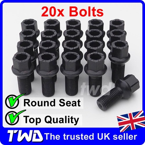20x black alloy wheel - bolts,