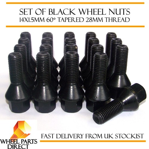 Alloy wheel bolts black - alloy,
