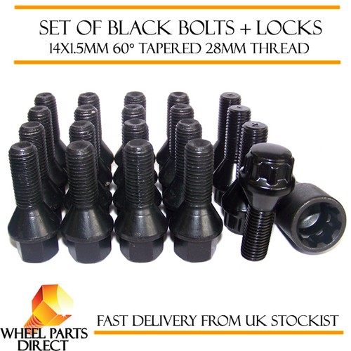 Black wheel bolts - black,