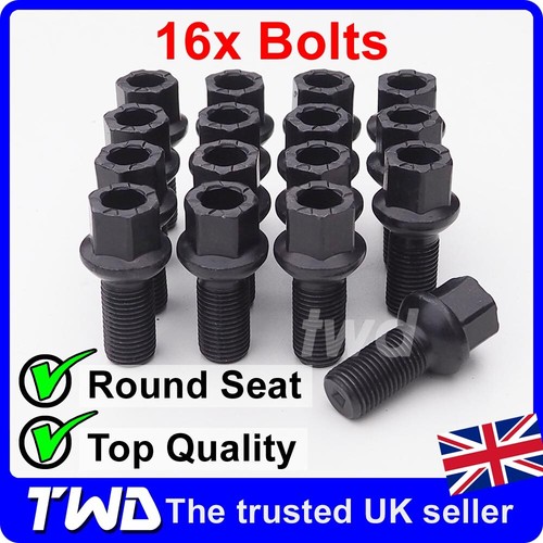 16x black alloy wheel bolts - 16x,